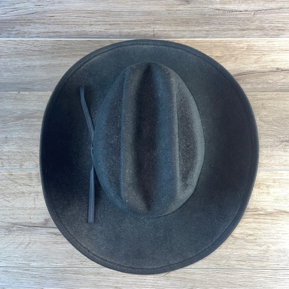 Bailey Brahma Black 7 1/8 Band Men Western Cowboy Hat USA Made 100% Wool VGUC! - Picture 6 of 11